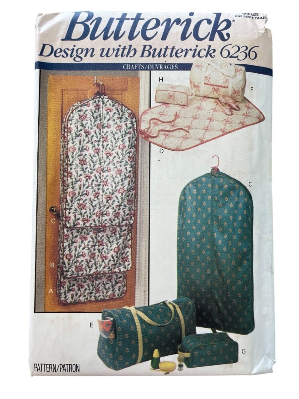 Vintage 90s Butterick 6236 Sewing Pattern Garment Bags & Accessory Cases UNCUT